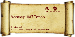 Vastag Márton névjegykártya